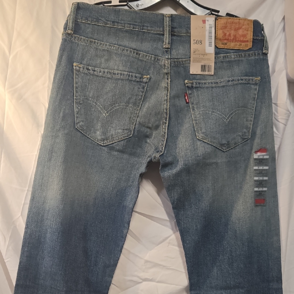 Levi's 508 Regular Taper Fit Size 29x32 Mens Light Blue Denim Jeans